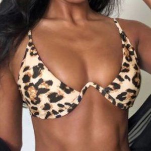 Zaful Leopard Print Sexy Bikini Top NWT